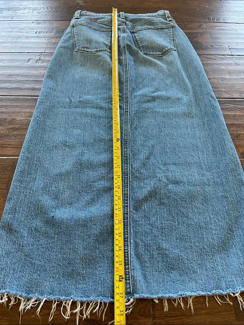 Universal Thread Light Blue Wash Denim Maxi Skirt with Front Slit
